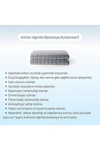 Ağırlıklı Battaniye Yorgan Çift Kişilik 200x220 Gri %100 Pamuk Kumaş 10 Kg 4 Mevsim Kullanılır ürün fotoğrafı