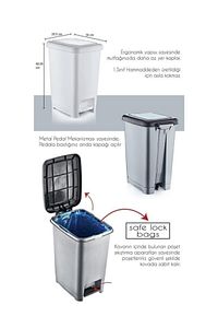 40 Lt Slim Pedallı Plastik Çöp Kovası Siyah Kapaklı 4283 ürün fotoğrafı