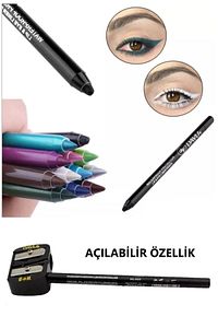 24'LÜ SET 12 Renkli Yüksel Pigment Neon Yağlı Göz Kalemi + 12'li Renkli Eyeliner ürün fotoğrafı