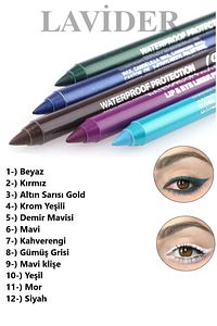 24'LÜ SET 12 Renkli Yüksel Pigment Neon Yağlı Göz Kalemi + 12'li Renkli Eyeliner ürün fotoğrafı
