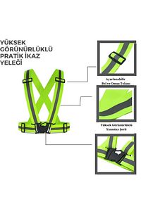 Yüksek Görünürlüklü Reflektörlü Ayarlanbilir Pratik Ikaz Yeleği ürün fotoğrafı