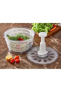 Manuel Üstten Basmalı Sebze Salata Kurutucu | Pratik Kurutma Süzgeçli Sebze Kurutmatik 5 Litre ürün fotoğrafı