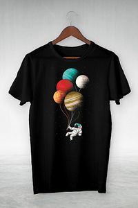 Unisex Siyah Baskılı T-Shirt ürün fotoğrafı