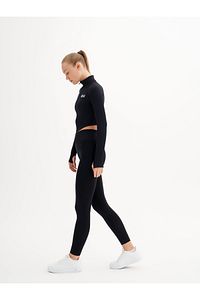 Infinity Collection Kadın Siyah Seamless/dikişsiz Fermuarlı Crop Top ürün fotoğrafı
