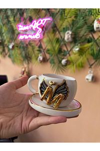 Sallanan Harf Seramik Mug Kupa 24k Altın Kaplama ürün fotoğrafı