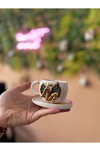 Sallanan Harf Seramik Mug Kupa 24k Altın Kaplama ürün fotoğrafı