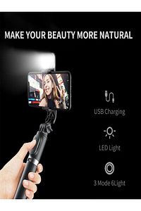 Led Işıklı Tripod Standı, Kablosuz, youtube Bluetooth Uzaktan Kumandalı, Selfie Çubuğu ürün fotoğrafı