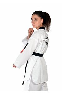 Fitilli Siyah Yaka Taekwondo Elbisesi ürün fotoğrafı