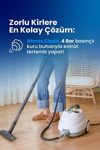 Atmos Clean Çok Fonksiyonlu Buharlı Temizlik Makinası - Buharlı Temizleyici ürün fotoğrafı