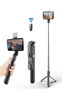 Led Işıklı Tripod Standı, Kablosuz, youtube Bluetooth Uzaktan Kumandalı, Selfie Çubuğu ürün fotoğrafı