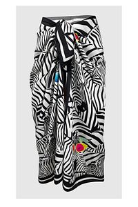 Lana- Gözlüklü Zebra Desen Pareo Iç Göstermeyen Parlak Kumaş-95cm*145cm ürün fotoğrafı