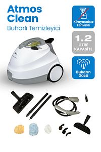 Atmos Clean Çok Fonksiyonlu Buharlı Temizlik Makinası - Buharlı Temizleyici ürün fotoğrafı