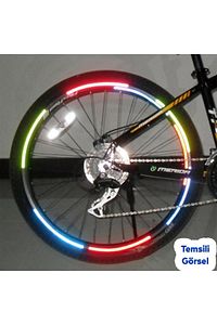 Yapışkanlı Neon Bisiklet Motosiklet Araba Jant Bandı 7 mm X 7 metre Mavi Reflektif Parlayan Bant ürün fotoğrafı