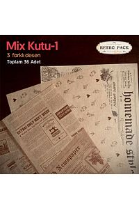 1 Kutuda 36 Adet Desenli Yağlı Kağıt-3 Farklı Desen-mix Kutu 1-sunum Kağıdı-vintage Sunum Kağıdı ürün fotoğrafı