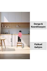 Çocuk / Yetişkin Montessori Ahşap Basamak, Yükseltici, Tabure ürün fotoğrafı