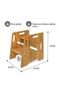 Çocuk / Yetişkin Montessori Ahşap Basamak, Yükseltici, Tabure ürün fotoğrafı
