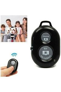 Bluetooth Uzaktan Kumanda, Pilli Tüm Telefonlara Uyumlu Kolay Video, Selfie Ve Fotoğraf Çekme Siyah ürün fotoğrafı