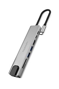 Macbook Pro Air Type-c Hub Dönüştürücü Hdmi Usb Micro Sd Çevirici Çoklayıcı 8 Girişli Hb08 ürün fotoğrafı