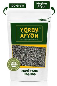 Yörem Afyon Meşhur Afyonkarahisar Glütensiz Yeni Mahsul Kavrulmamış Mavi Tane Haşhaş | 100gr. ürün fotoğrafı