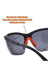 Bisiklet Güneş Gözlüğü Yüz Ayarlı Silikon Burunlu Bisikletçi Koruyucu Gözlük S600 Füme ürün fotoğrafı