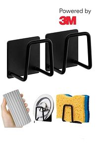 Sünger Tutucu Lavabo Için 2li Set Siyah ürün fotoğrafı