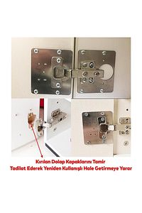 Mobilya Dolap Kapak Metal Tamir Saç Hanaks Mobilya Dolap Kapak Menteşesi Düz Tas Menteşe Set 4'lü ürün fotoğrafı