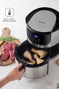 Airfryday 2502H 8 Farklı Program, 5 Litre Dokunmatik Ekranlı Fritöz Inox ürün fotoğrafı