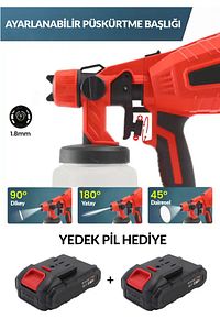 Çift Akülü Şarjlı Boya Makinesi ürün fotoğrafı