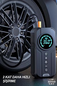 4'ü 1 Arada Şarjlı Akü Ateşleyici Lastik Şişirici Powerbank Led Işık 150psi Yüksek Basınçlı ürün fotoğrafı