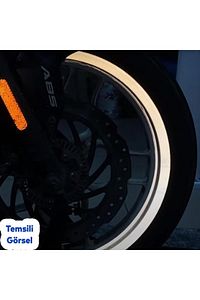 Yapışkanlı Neon Bisiklet Motosiklet Araba Jant Bandı 7 mm X 7 metre Mavi Reflektif Parlayan Bant ürün fotoğrafı