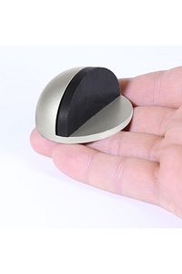 Yarımay Yapışkanlı Kapı Kolu Stoperi Tamponu Metal Kapı Stopu Durdurucu Tutucu Tutacağı Gri ürün fotoğrafı