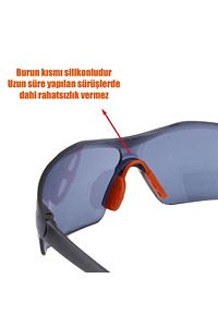Bisiklet Güneş Gözlüğü Uv Korumalı Silikon Burunlu Bisikletçi Koruyucu Gözlük Füme ürün fotoğrafı