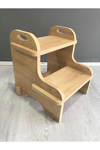 Mdf Basamak Tabure Çocuk Bebek Banyo Wc Lavabo Merdiven Yükseltici ürün fotoğrafı