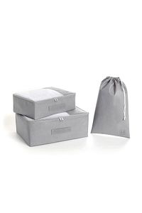 3'lü Gri Valiz Düzenleyici Bavul Içi Organizer Set, Seyahat Hurcu ürün fotoğrafı