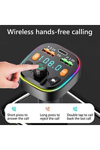 Bluetooth Araç Kiti Araç Fm Transmitter USB Type-C SD Kart MP3 PD Flash Için Uygun Çakmaklık Girişli ürün fotoğrafı