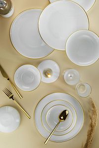 Beyaz Gold Fileli 18 Parça Yemek Takımı ürün fotoğrafı