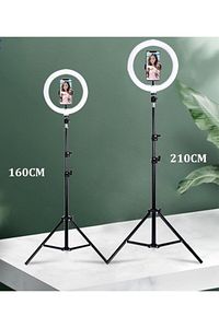Ring Fill Light Led 10 Inç 2.1 M Beyaz Sarı Işık Halka Tripod ürün fotoğrafı