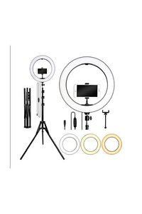 Ring Fill Light Led 10 Inç 2.1 M Beyaz Sarı Işık Halka Tripod ürün fotoğrafı