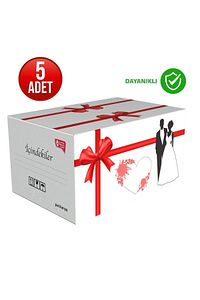 58x38x30 - 5 Adet Çeyiz Kolisi - Çeyiz Kutusu - Gelin Damat Kolisi ürün fotoğrafı