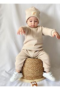 Pamuk Bereli 3'lü Takım Bebek Ve Çocuk Bej ürün fotoğrafı