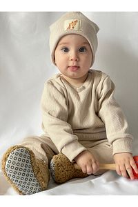 Pamuk Bereli 3'lü Takım Bebek Ve Çocuk Bej ürün fotoğrafı