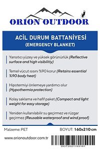 Acil Durum Termal Battaniye Metalize Isı Yalıtımlı 130x200cm (UZAY BATTANİYE) ürün fotoğrafı