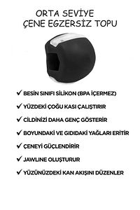 Jawline Çene Kası Güçlendirici, yüz Kası Egzersiz Orta Seviye Fitness Çene Çizgisi Çıkarıcı Top ürün fotoğrafı