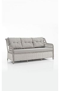 Eren Rattan Puflu Bahçe Balkon Takımı 3+1+1 Gri ürün fotoğrafı