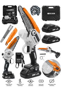 Alman 128 Vf 10 Ah Yağ Pompali Motor Akülü Dal Kesme Budama Testere Bıçkı Makinesi 20cm ürün fotoğrafı