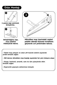 Tablet Mop 4 Adet Mikrofiber Mop Paspas Temizlik Seti ürün fotoğrafı