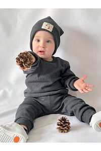 Pamuk Bereli 3'lü Takım Bebek Ve Çocuk Antrasit ürün fotoğrafı