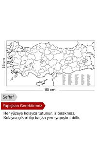 Türkiye Haritası - Yapışkansız Tutunan, Taşınabilir Pratik Kullanışlı, Yazılıp Silinen Akıllı Kağıt ürün fotoğrafı