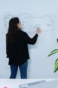 Dilsiz Türkiye Haritası - Yapışkansız Tutunma Ve Yaz-sil Özellikli Akıllı Kağıt (şehir Bölmesiz) ürün fotoğrafı