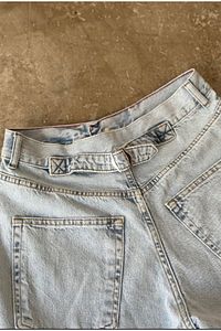 Kar Toka Detaylı Bol Kesim Geniş Paça Rahat Baggy Jean Kot Salaş Kadın Pantolon Jangan ürün fotoğrafı